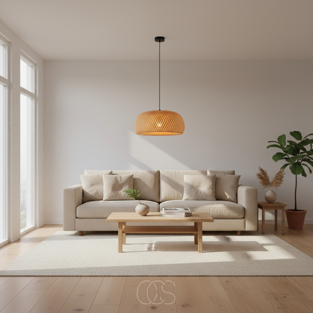 Hanglamp Bamboe Ovaal Gevlochten Natuurlijk Lichtbruin Zwart E27 Eetkamer Woonkamer Scandinavisch Boho