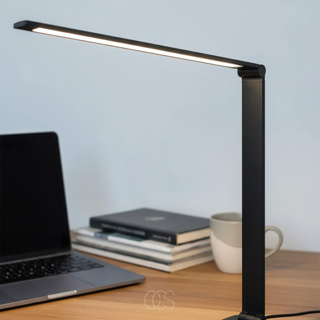Dimbare LED Bureaulamp Draadloos met 3 Lichtkleuren Touch Bediening Oplaadbaar Modern Design Thuiswerken