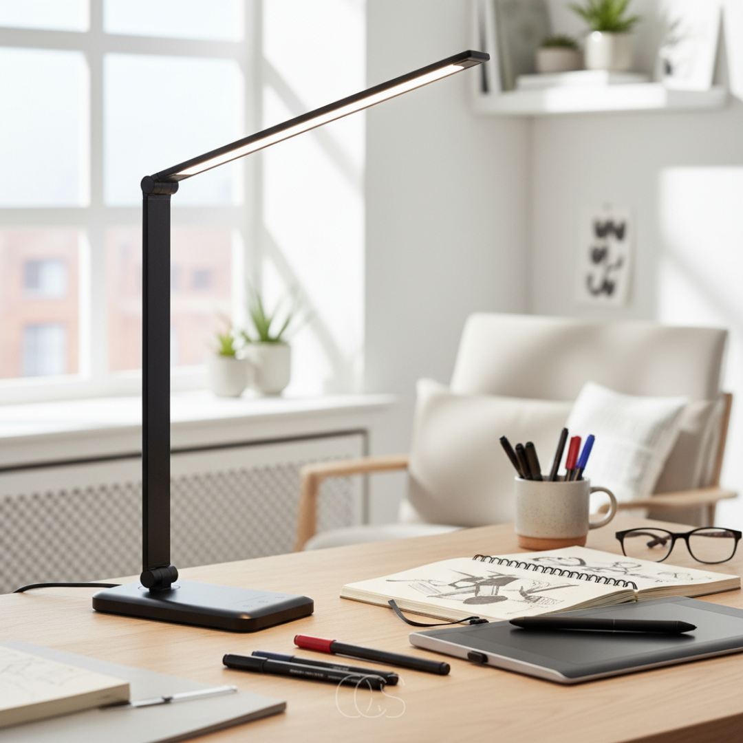 Dimbare LED Bureaulamp Draadloos met 3 Lichtkleuren Touch Bediening Oplaadbaar Modern Design Thuiswerken