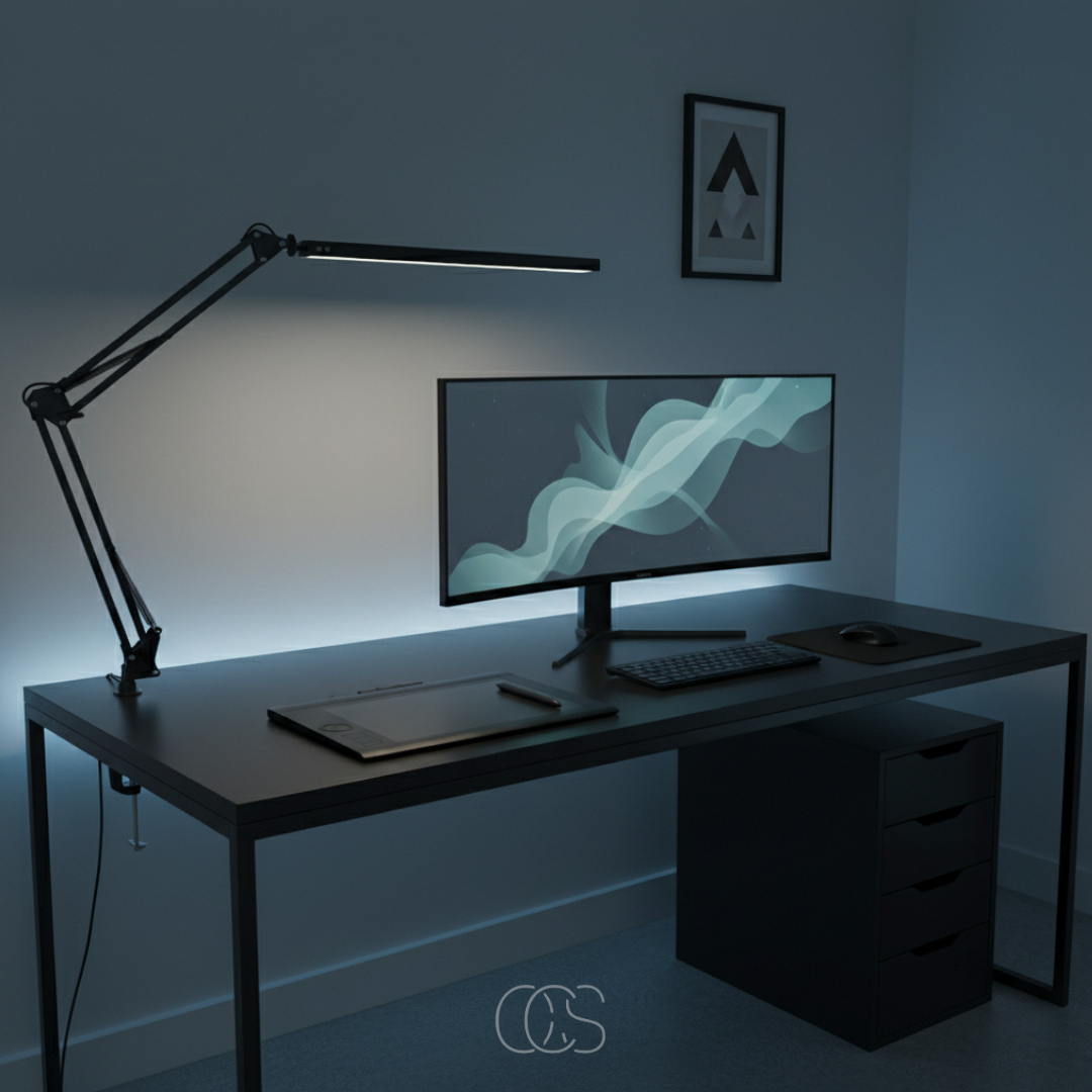 Bureaulamp LED met Klem Dimbaar Zwart 360° Flexibele Arm Oogvriendelijk Werkverlichting Tafellamp Studeerlamp
