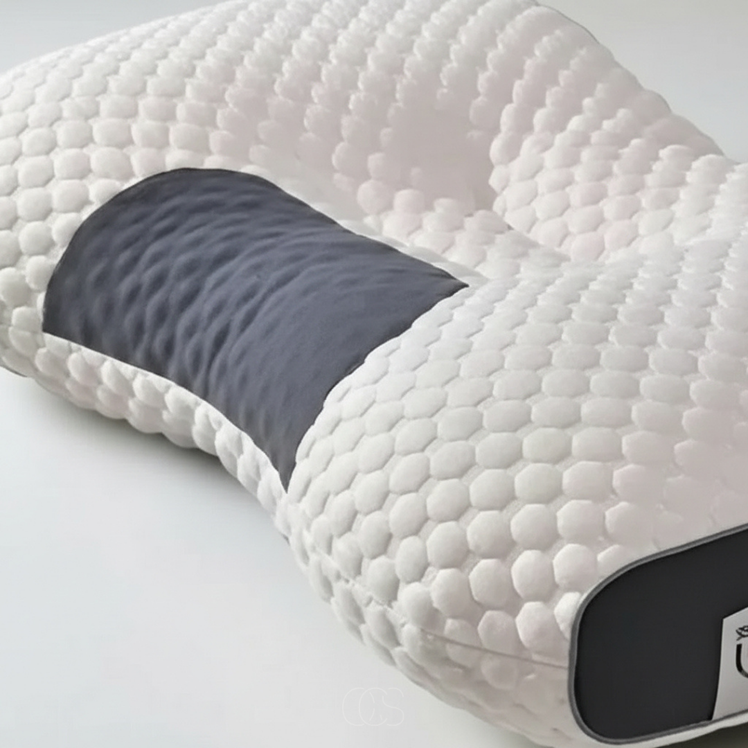 Neksteun Slaapkussen 40x65 cm Wit Grijs Ergonomisch Hoofdkussen voor Rug en Zij Slapers Comfortabel Stevig