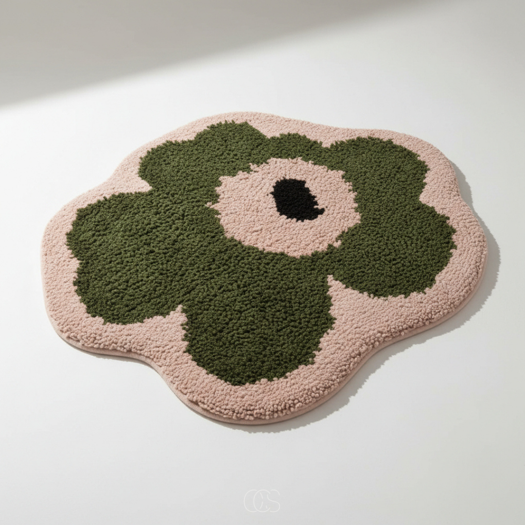Badmat Bloemvorm Antislip Polyester Badkamer Zachte Vloermat Wasbaar Douche Toilet Absorberend Decoratief