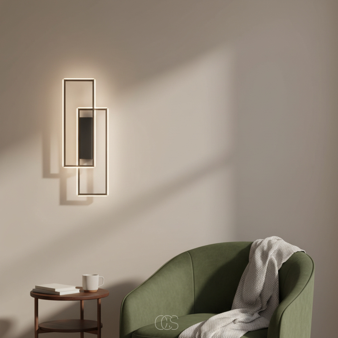 Geometrische LED Wandlamp met Instelbare Lichtkleur - Moderne Sfeerverlichting voor Gang, Slaapkamer en Hal