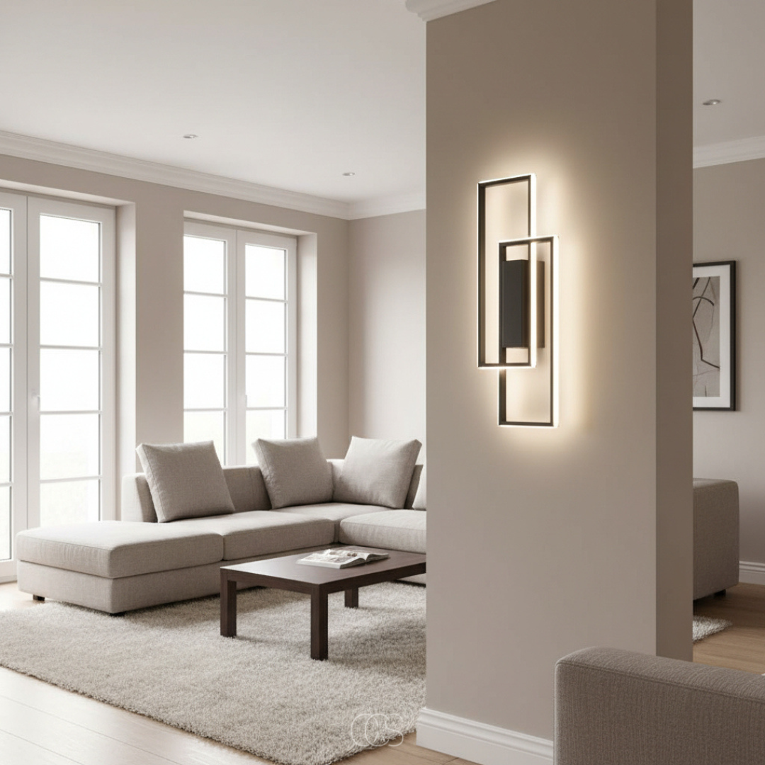 Geometrische LED Wandlamp met Instelbare Lichtkleur - Moderne Sfeerverlichting voor Gang, Slaapkamer en Hal