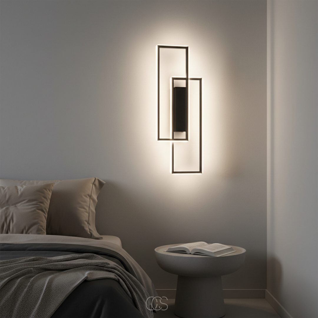 Geometrische LED Wandlamp met Instelbare Lichtkleur - Moderne Sfeerverlichting voor Gang, Slaapkamer en Hal