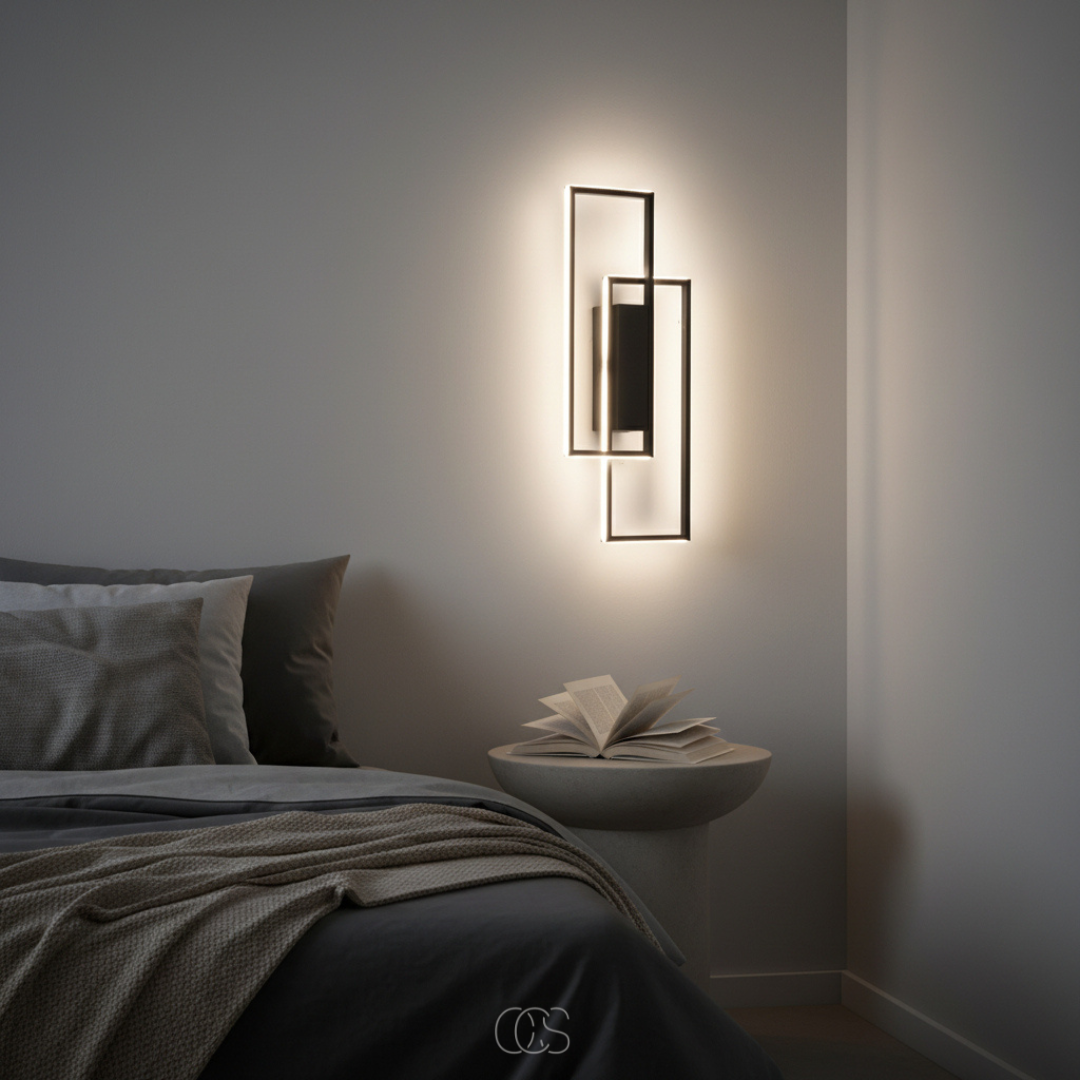 Geometrische LED Wandlamp met Instelbare Lichtkleur - Moderne Sfeerverlichting voor Gang, Slaapkamer en Hal