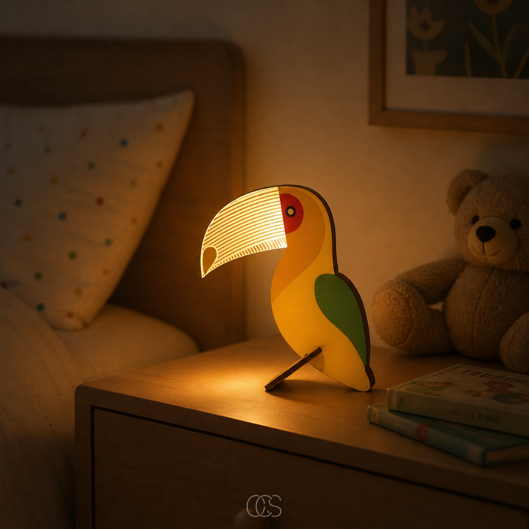 LED Tafellamp Dierenvorm Hout Acryl Warm Wit Kinderkamer Nachtkastje Scandinavische Sfeerverlichting
