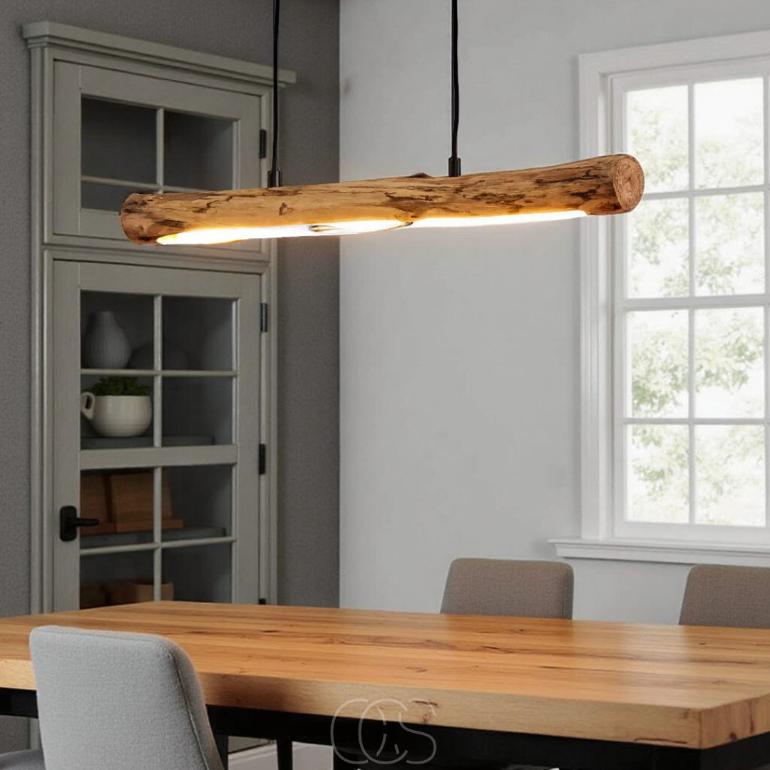 Dimbare Hanglamp Hout 80cm Zwart Metaal Warm Wit LED Eettafel Scandinavisch Design Sfeervol Sfeerverlichting