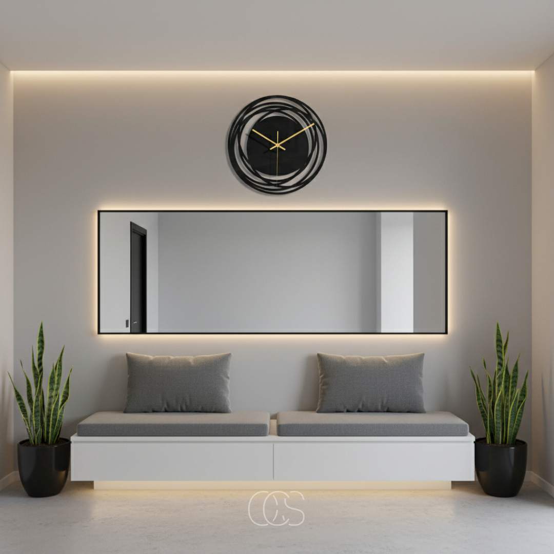 Stille Wandklok 30cm Zwart Quartz Uurwerk Modern Minimalistisch Interieur Woonkamer Slaapkamer Kantoor