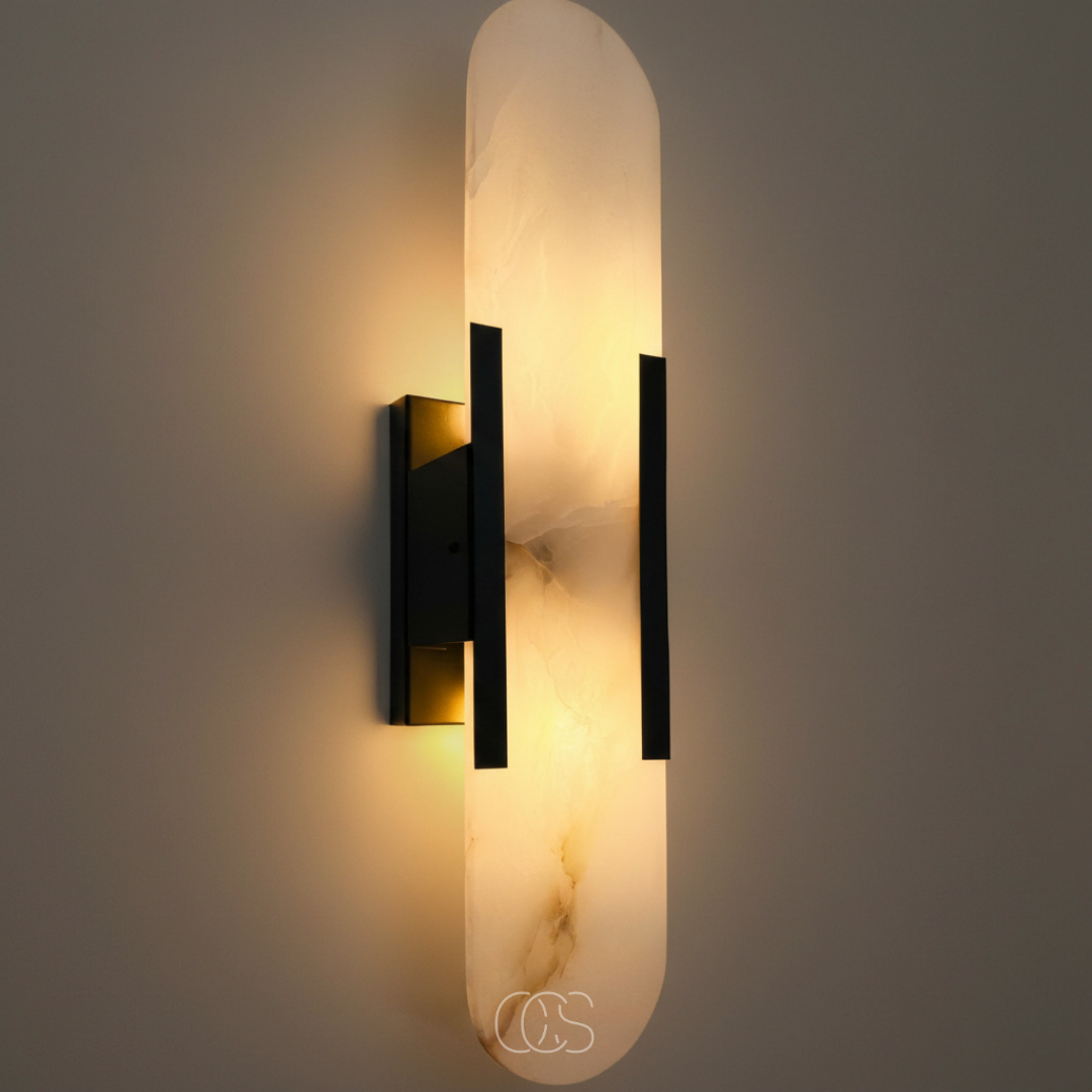 Wandlamp Marmer met Messingafwerking Zwart G9 Fitting Scandinavisch Design Luxe Interieurverlichting Woonkamer