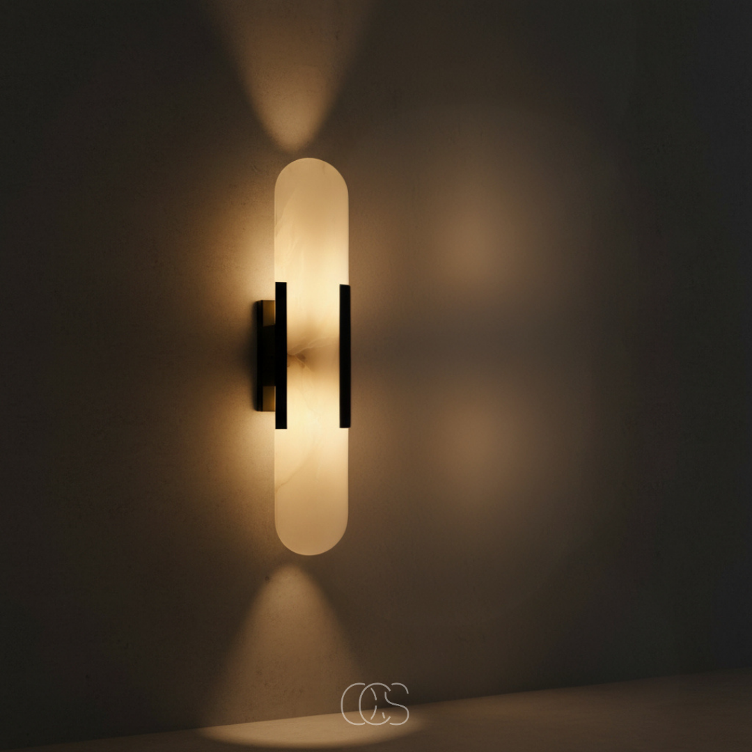 Wandlamp Marmer met Messingafwerking Zwart G9 Fitting Scandinavisch Design Luxe Interieurverlichting Woonkamer