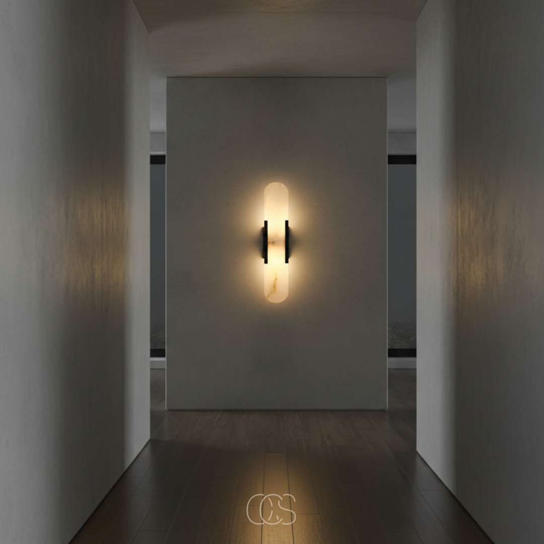Wandlamp Marmer met Messingafwerking Zwart G9 Fitting Scandinavisch Design Luxe Interieurverlichting Woonkamer