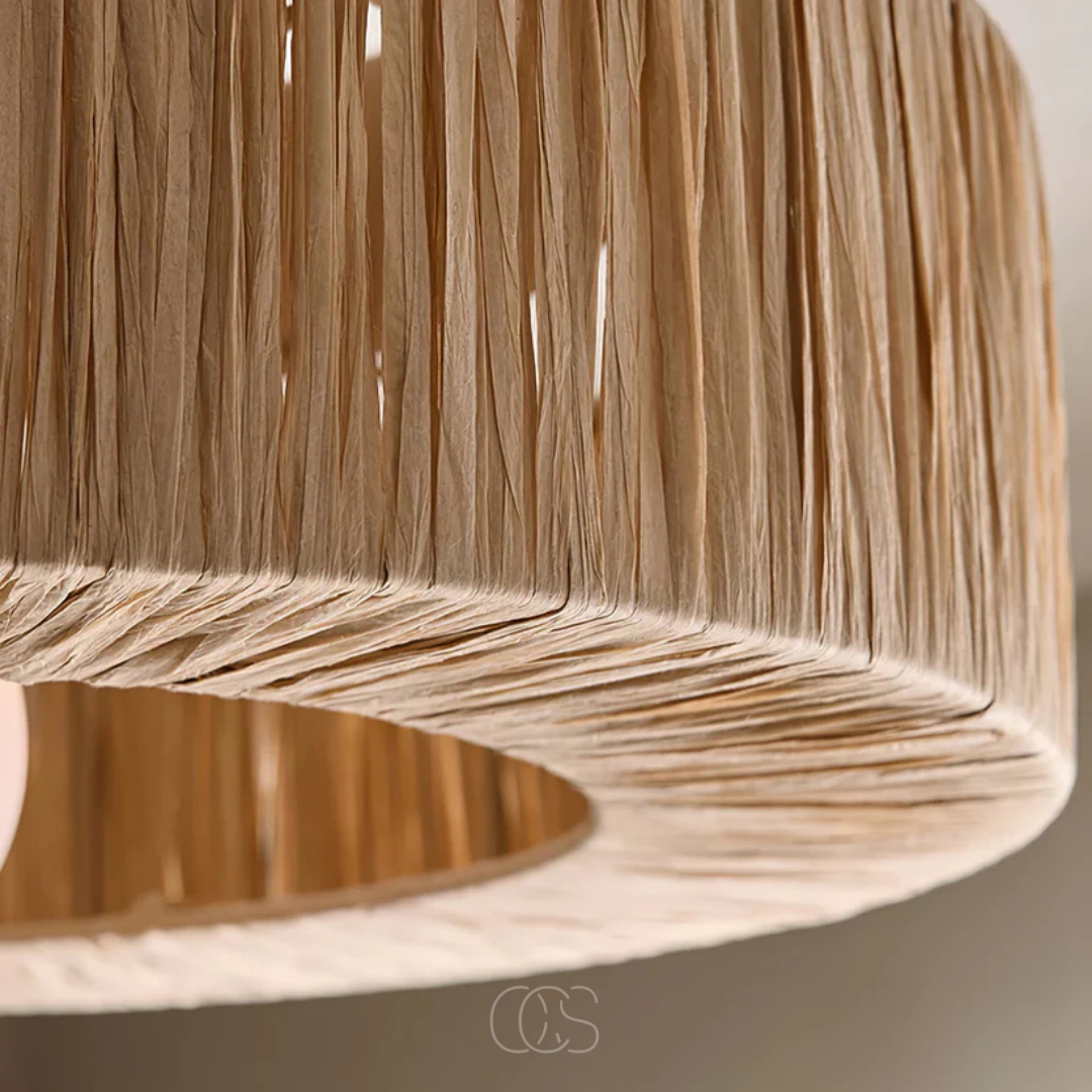 Plafondlamp Rotan Natuurlijk 45cm Hangende Lamp Scandinavisch Warm Licht Woonkamer Slaapkamer Hal Eetkamer