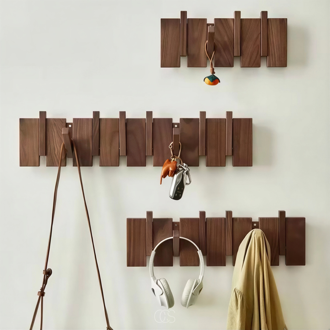 Wandkapstok Eikenhout Inklapbare Haken Piano Design Hal Slaapkamer Ruimtebesparend Wandmontage Coat Rack