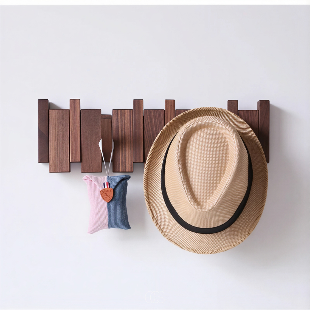 Wandkapstok Eikenhout Inklapbare Haken Piano Design Hal Slaapkamer Ruimtebesparend Wandmontage Coat Rack
