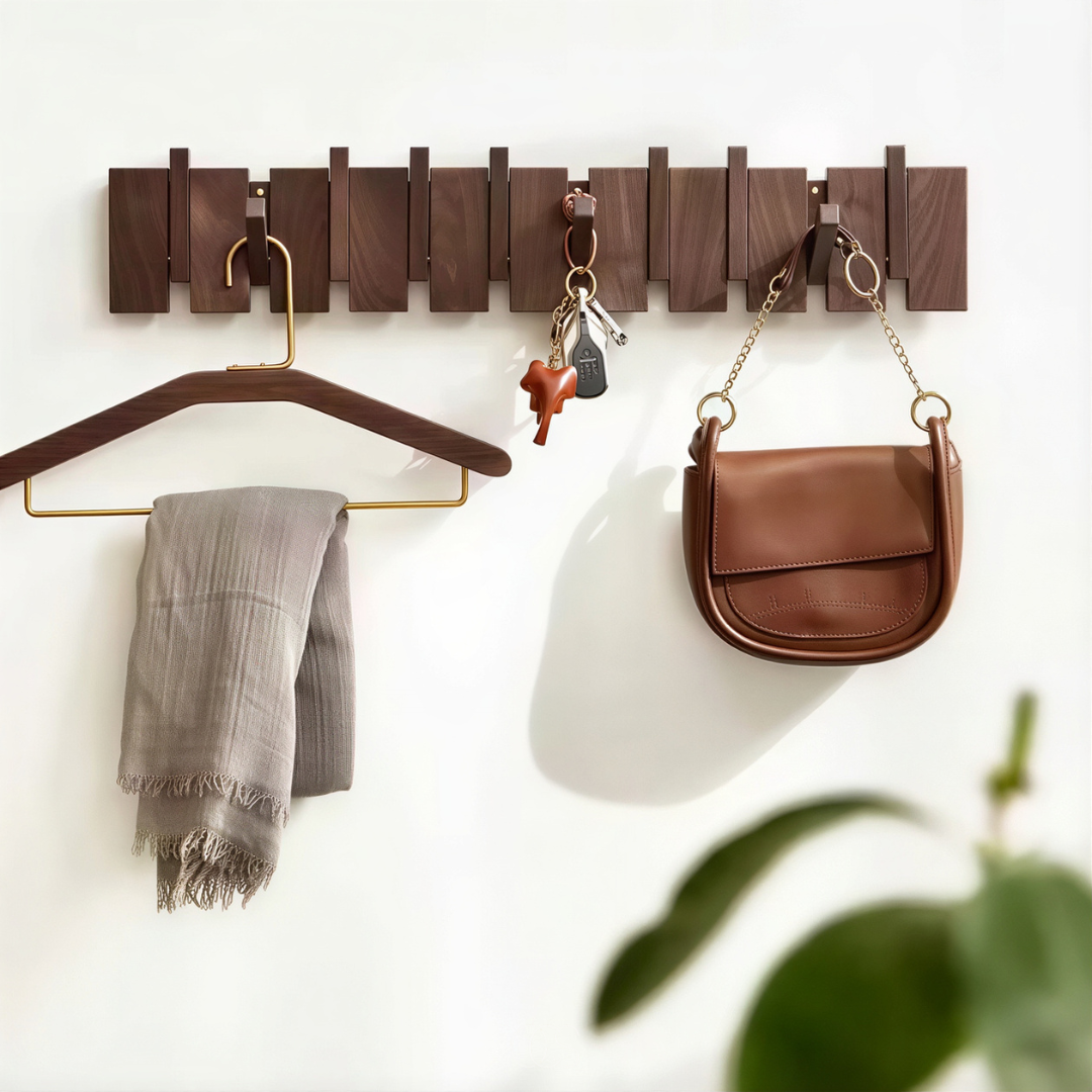 Wandkapstok Eikenhout Inklapbare Haken Piano Design Hal Slaapkamer Ruimtebesparend Wandmontage Coat Rack