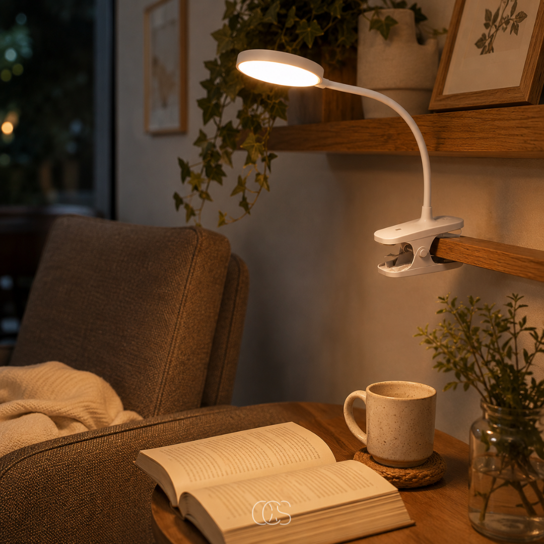 Oplaadbare LED Klemlamp met Flexibele Arm - Draadloos Leeslicht voor Bed Bureau Nachtkastje Slaapkamer