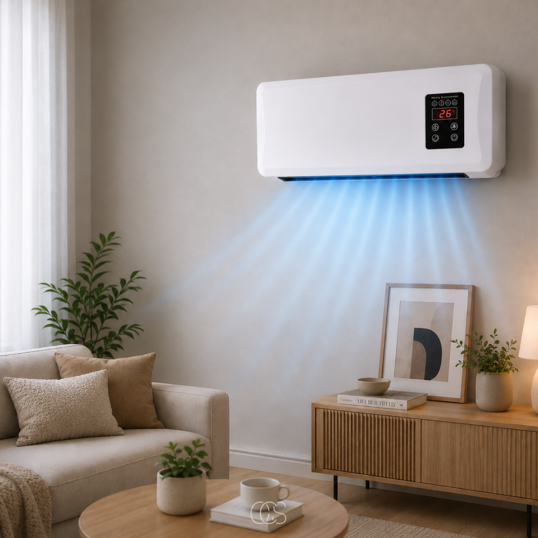 Wandventilator met Verwarming en Droogrek 1500W Wit Timer Afstandsbediening voor Badkamer en Slaapkamer