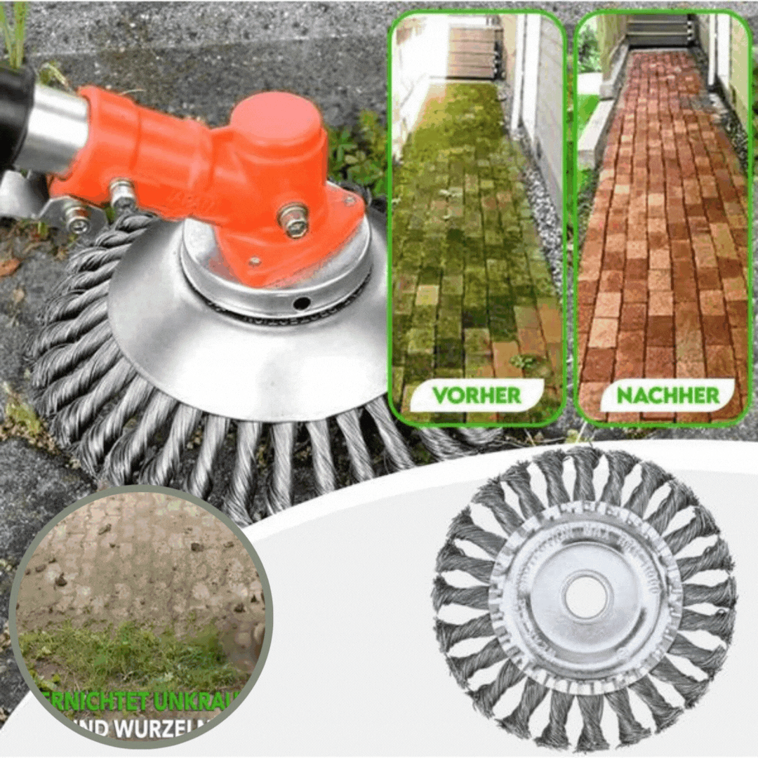 Trimmerkop Koolstofstaal voor Grastrimmer met 36 Gevlochten Draden Onkruidverwijdering Tegels Terras 15 cm