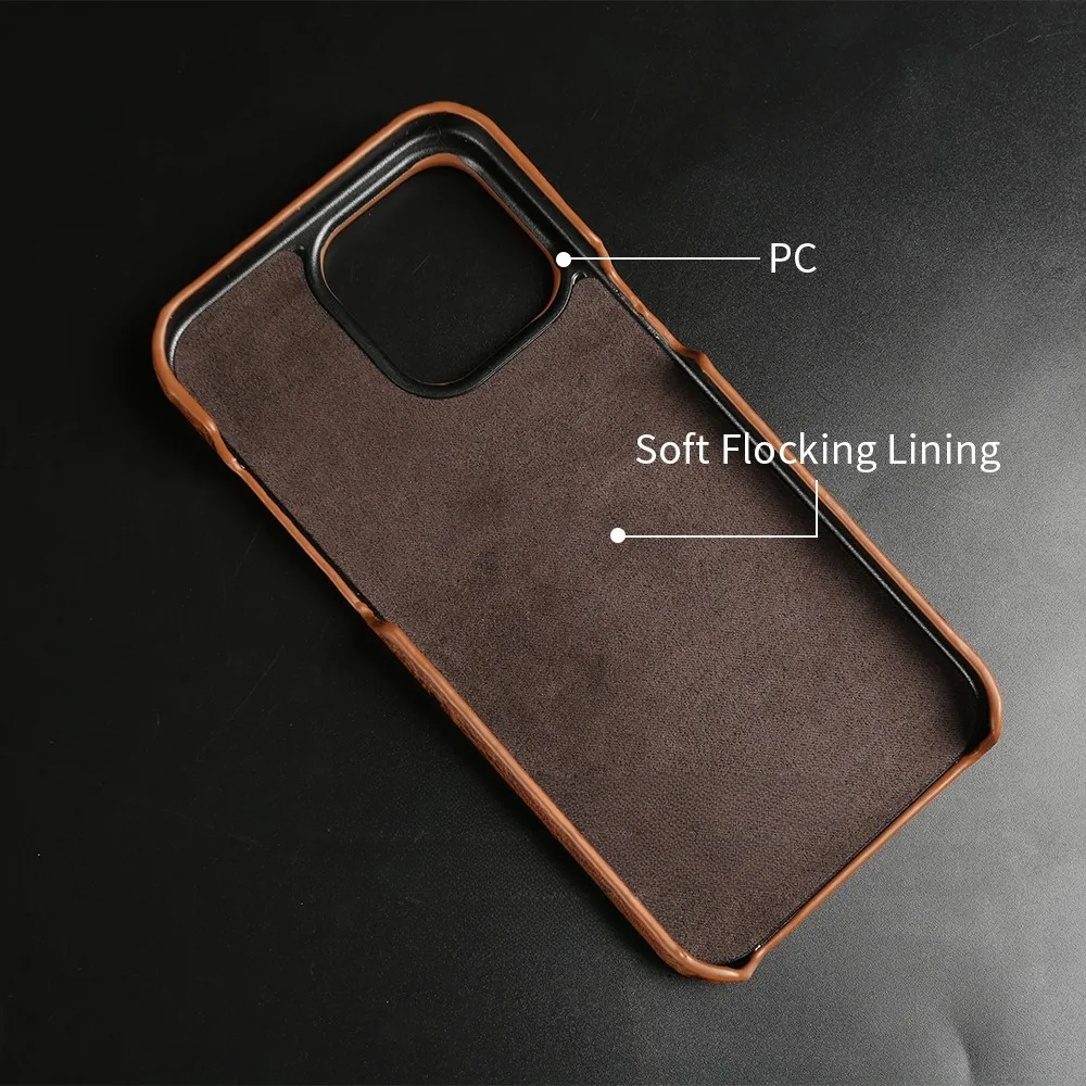 Telefoonhoesje Echt Struisvogeleer iPhone 14 15 16 17 Alle Modellen Schokdempend Luxe Premium Leer Bescherming