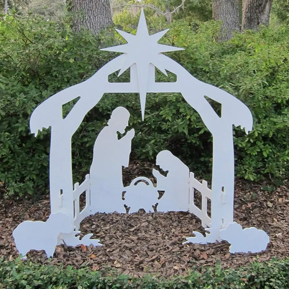 Weerbestendige Kerststal voor Buiten met Figuren - Groot Formaat Geboorte van Jezus Decoratie voor Tuin en Terras