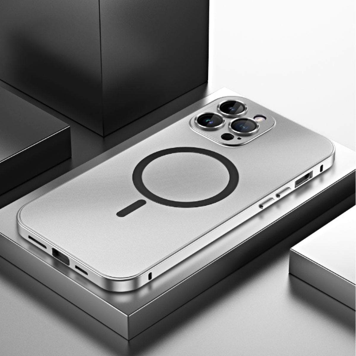 Aluminium Telefoonhoesje Snap-Lock MagSafe Compatibel Camerabescherming Ultradun Schokbestendig iPhone 13-17