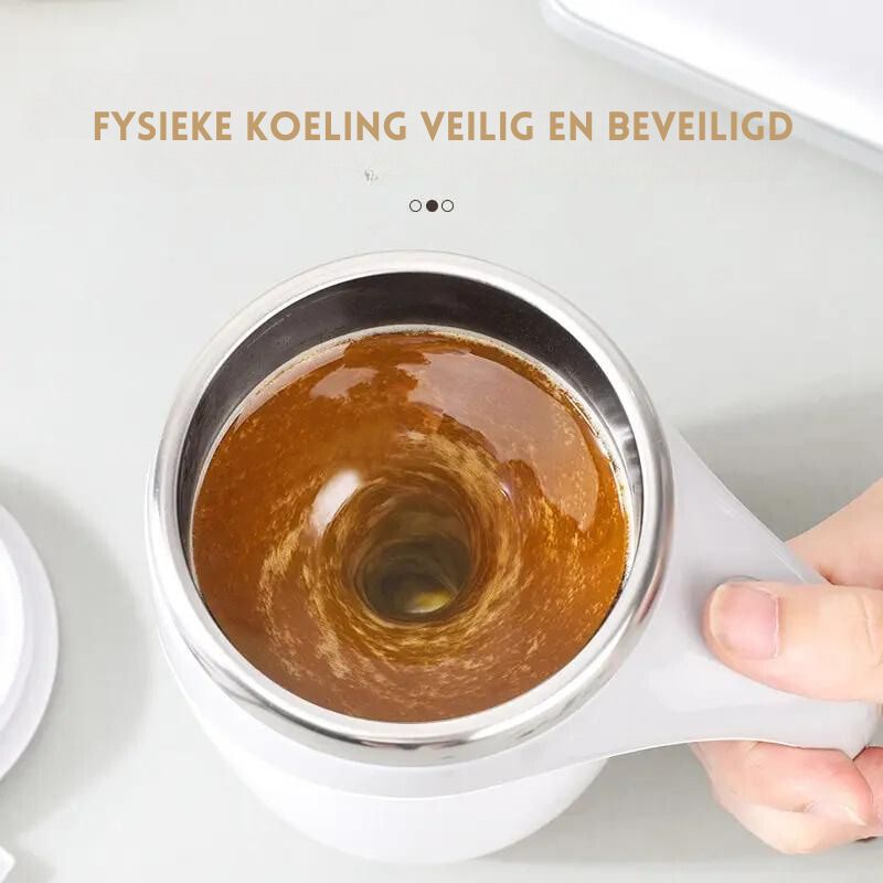 Zelfroerende Thermosbeker 400ml - Automatisch Mixende Reisbeker met Verwarmfunctie