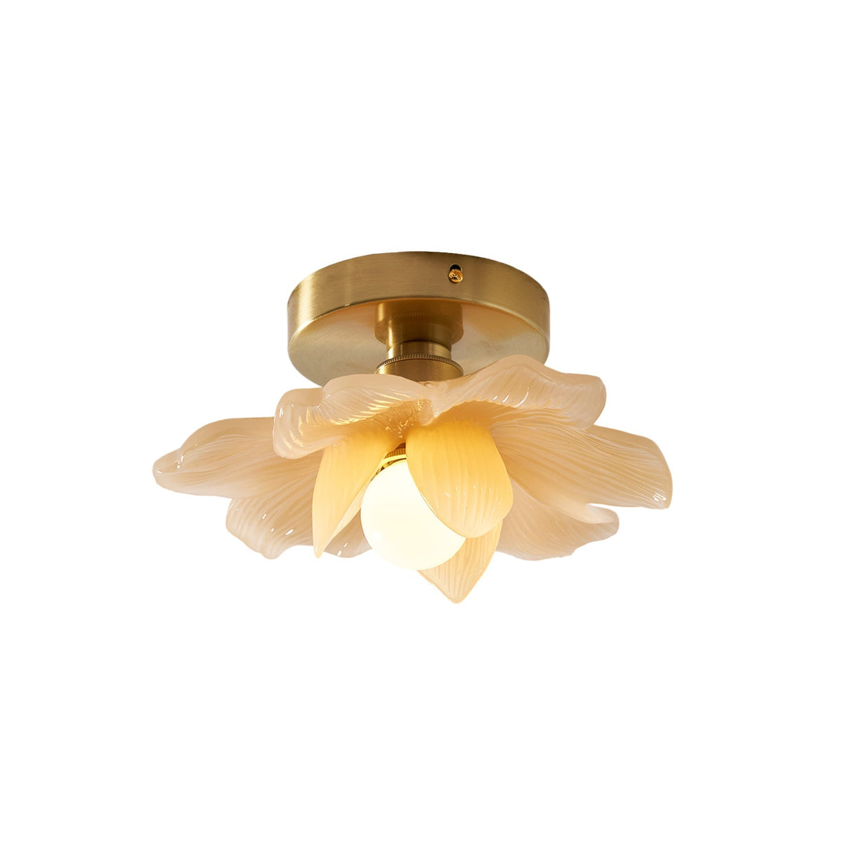 Plafondlamp met Bloesemontwerp in Hars en Messing - Elegante Verlichting voor Slaapkamer en Gang