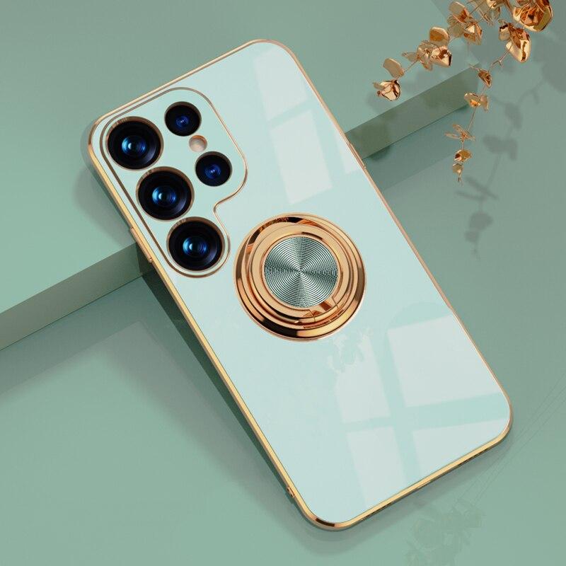Telefoonhoesje met Ringhouder en Magnetische Autohouder Functie voor Samsung Galaxy Modellen Bescherming