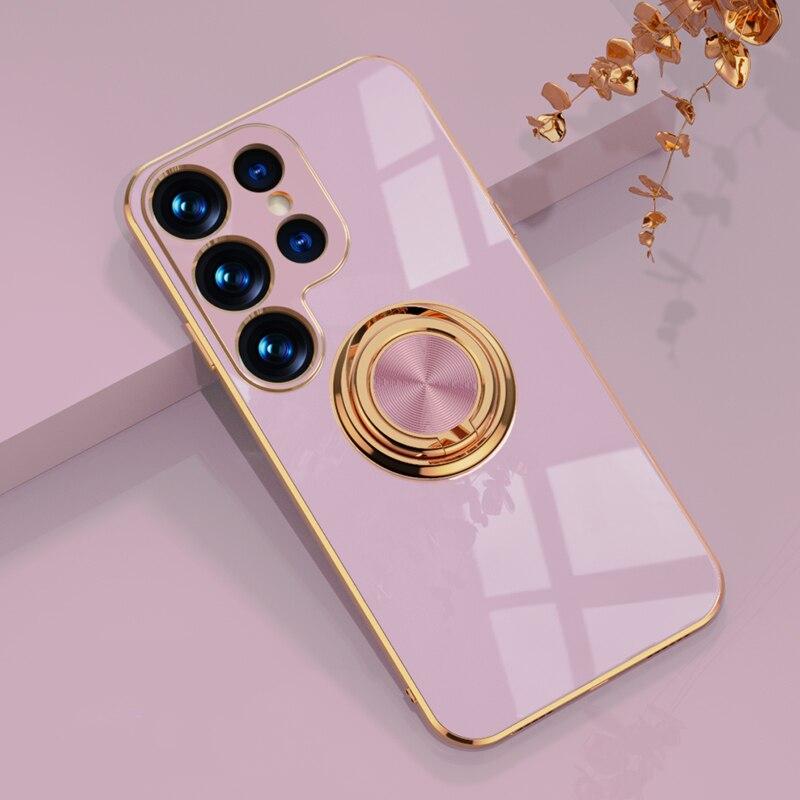 Telefoonhoesje met Ringhouder en Magnetische Autohouder Functie voor Samsung Galaxy Modellen Bescherming