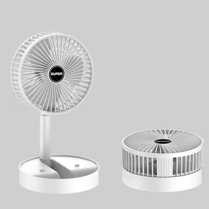 Draagbare Opvouwbare USB Ventilator 4 Snelheden Fluistermotor Oplaadbaar Compact Koel Design Bureau Reis