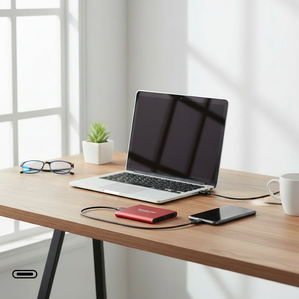 Externe SSD 128TB USB-C Aluminium Behuizing Tot 540 MB per Seconde USB 3.1 Draagbaar Zwart Blauw Rood