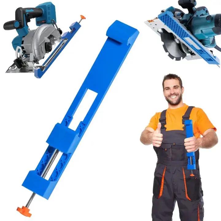 Precisiegeleider voor Snijwerkzaamheden - Verstelbare Breedten ABS 29x46cm Blauw - Stabiele Geleider voor Zaag en Freesmachine zonder Boren