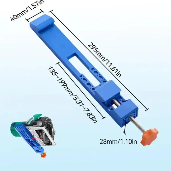 Precisiegeleider voor Snijwerkzaamheden - Verstelbare Breedten ABS 29x46cm Blauw - Stabiele Geleider voor Zaag en Freesmachine zonder Boren