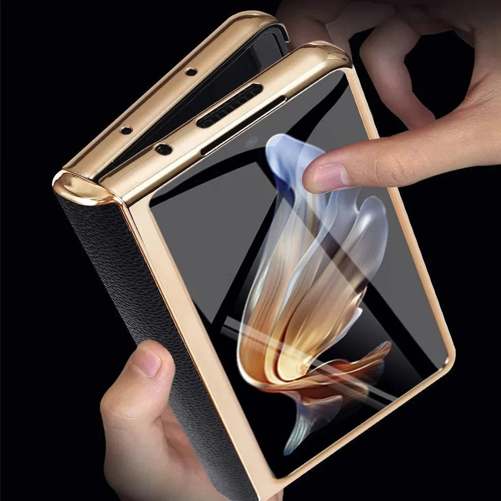 Leren Telefoonhoes met Standaard voor Opvouwbare Telefoons - Beschermend Stijlvol Foldable Cover Accessoire