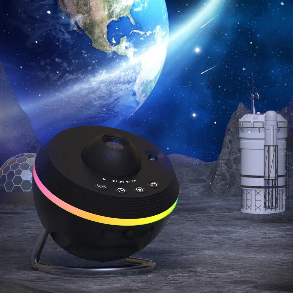 Sterrenprojector LED met Neveleffect Zwart Wit | Galaxy Sfeerverlichting Afstandsbediening Slaapkamer