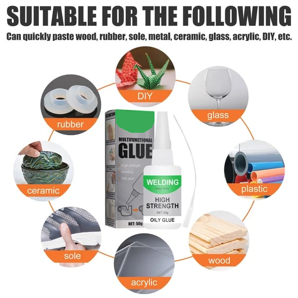 Universele Superlijm 50ml - Multifunctionele Industriële Sterke Snellijm voor Plastic Hout Keramiek Metaal Glas Reparatie