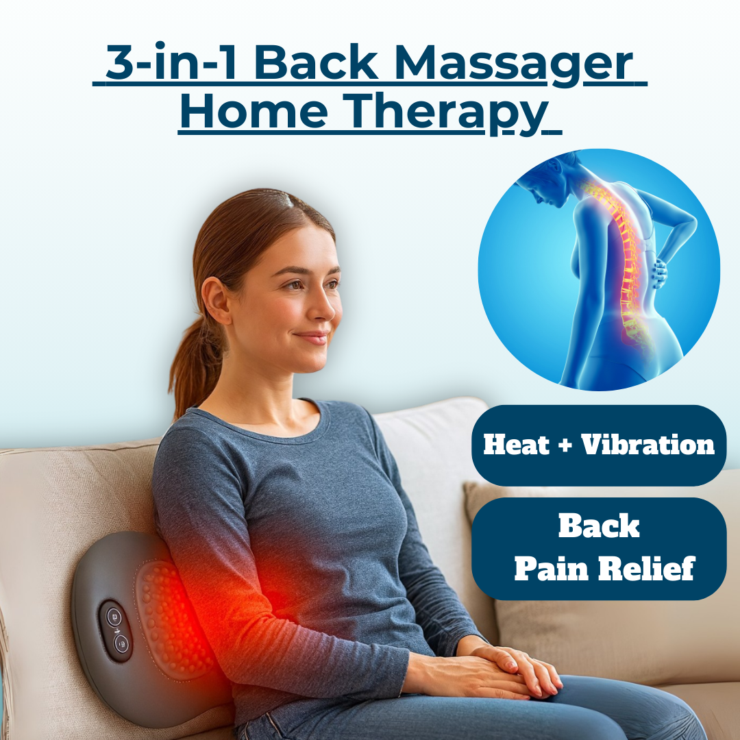 Rugmassageapparaat met Warmte en Vibratie voor Onderrug Lumbale Therapie Thuis Ischias Ontspanning Pijnverlichting