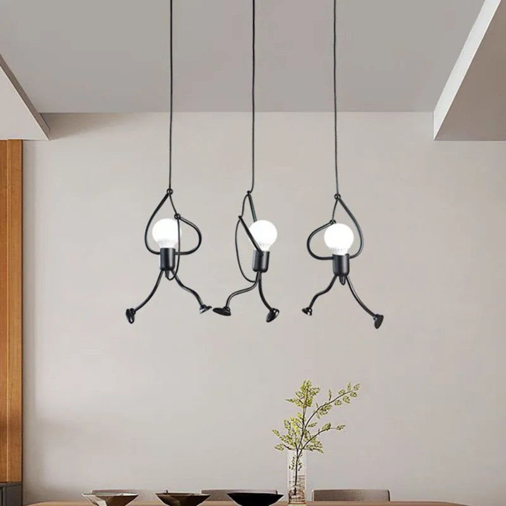 Vintage Metalen Plafondlamp Retro Design Bruin Verstelbare Hanger voor Woonkamer Kinderkamer
