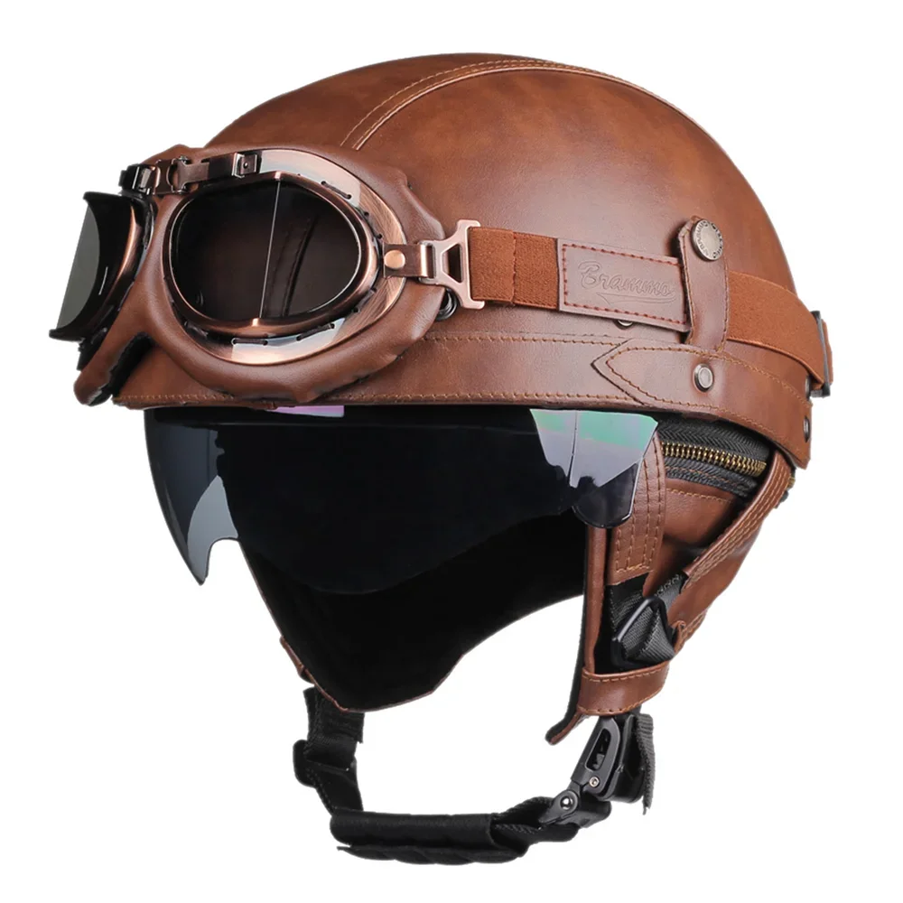 Klassieke Retro Motorhelm ABS Constructie Snelsluiting Geschikt voor Dagelijks Gebruik Touren Comfortabele Pasvorm