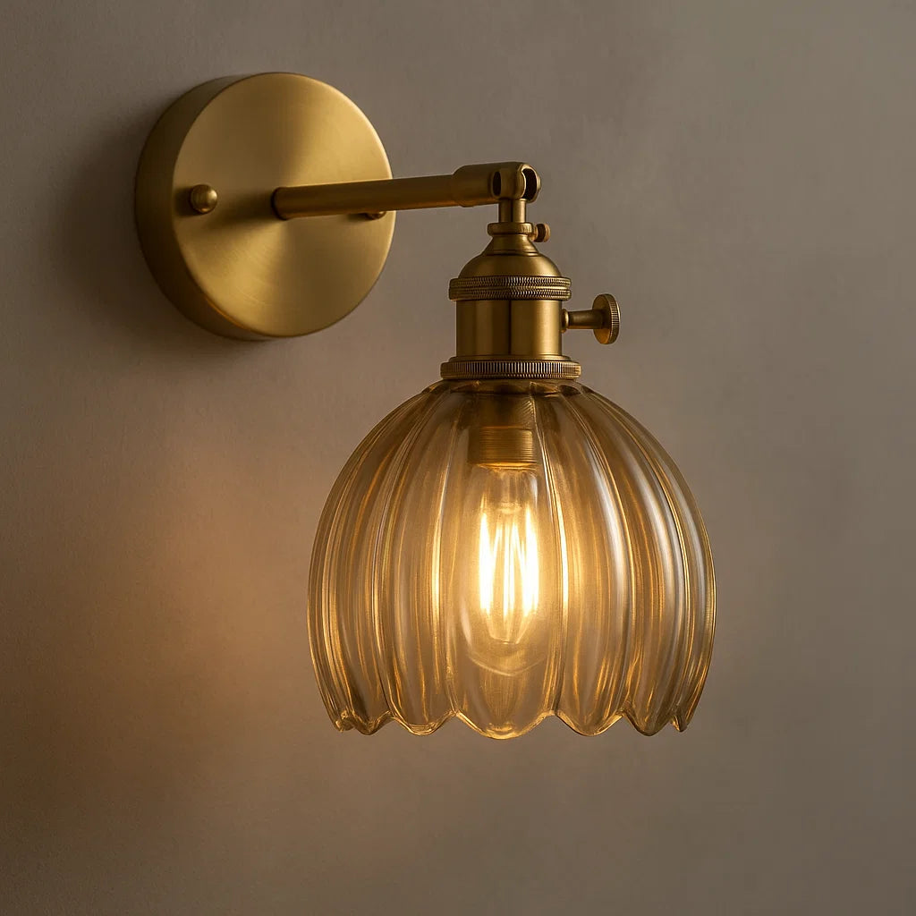 Retro Wandlamp Tulpvormige Glazen Kap E27 Fitting Slaapkamer Hal Woonkamer Eetkamer Interieur Verlichting