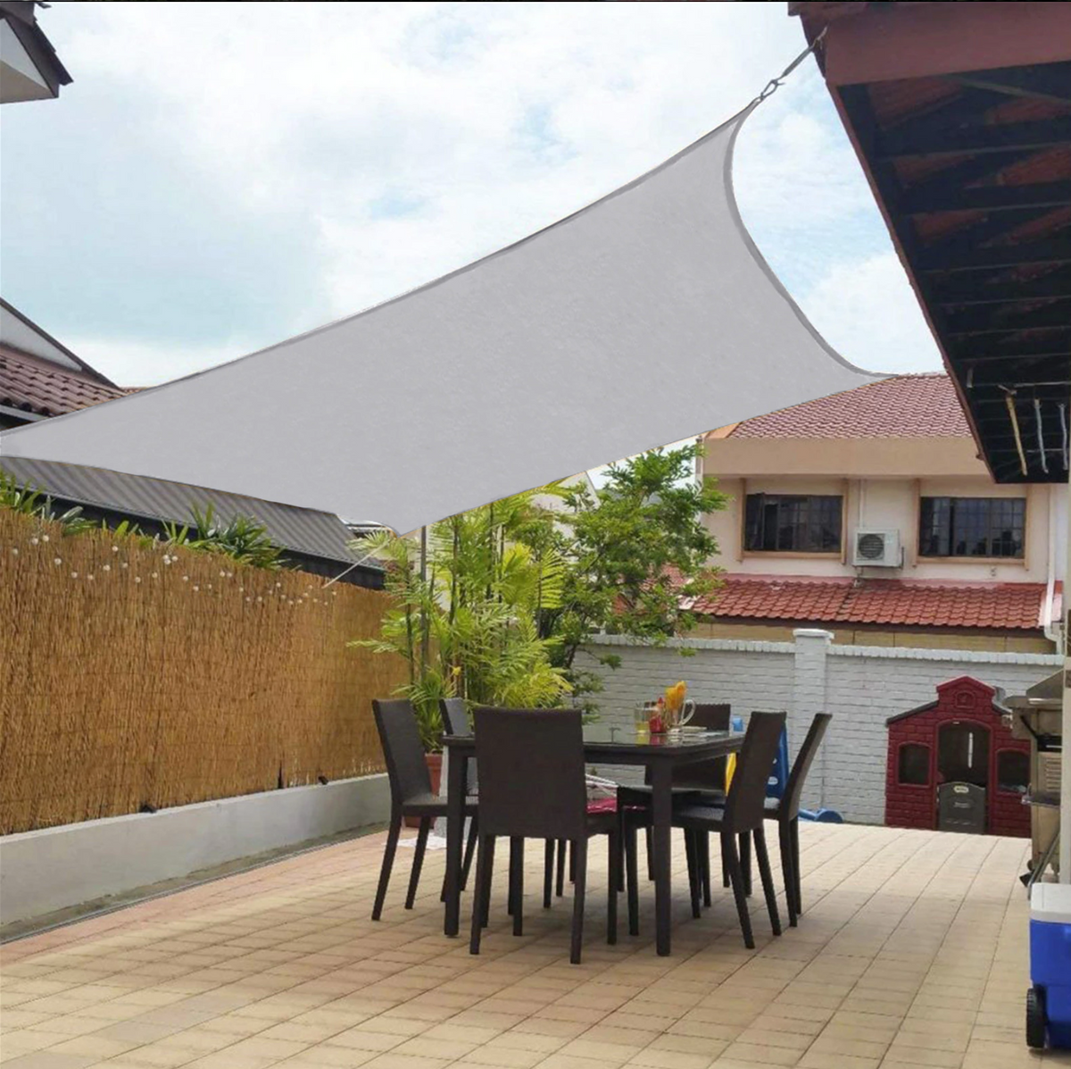 UV-werend Schaduwdoek - Driehoek & Vierkant voor Tuin Terras Balkon - Waterdicht Zonwering Zeil met Montageset