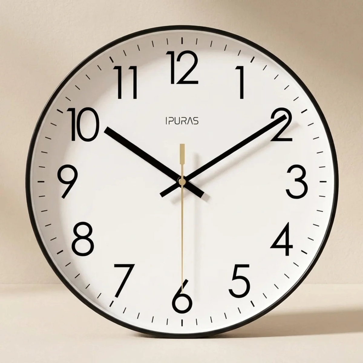 Wandklok Stil Uurwerk Minimalistisch Glas ABS Zwart Wit Goud Scandinavisch Modern Interieur 25 30 35 cm