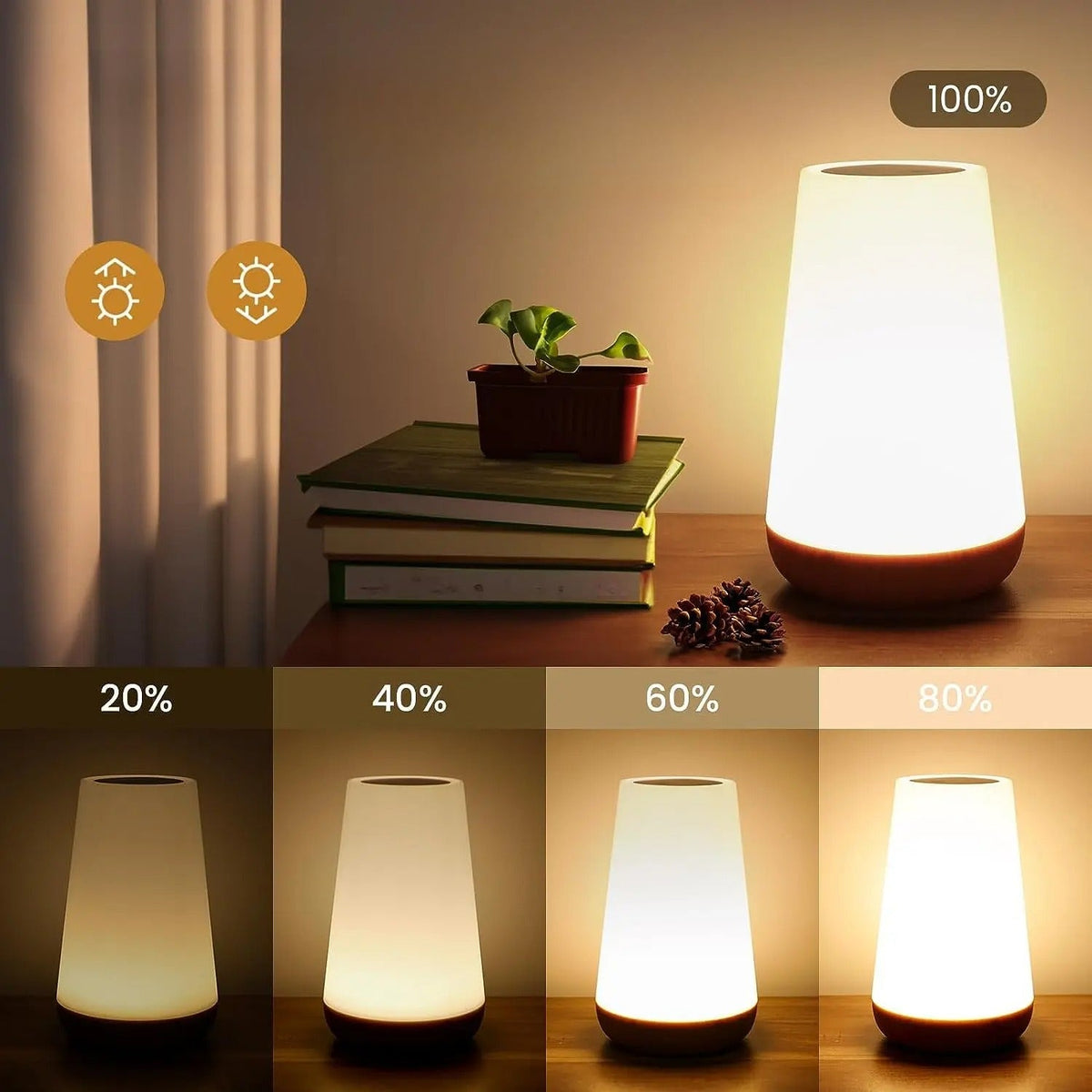 RGB Sfeerverlichting met Afstandsbediening - Dimbare Tafellamp 13 Kleuren Touch Control