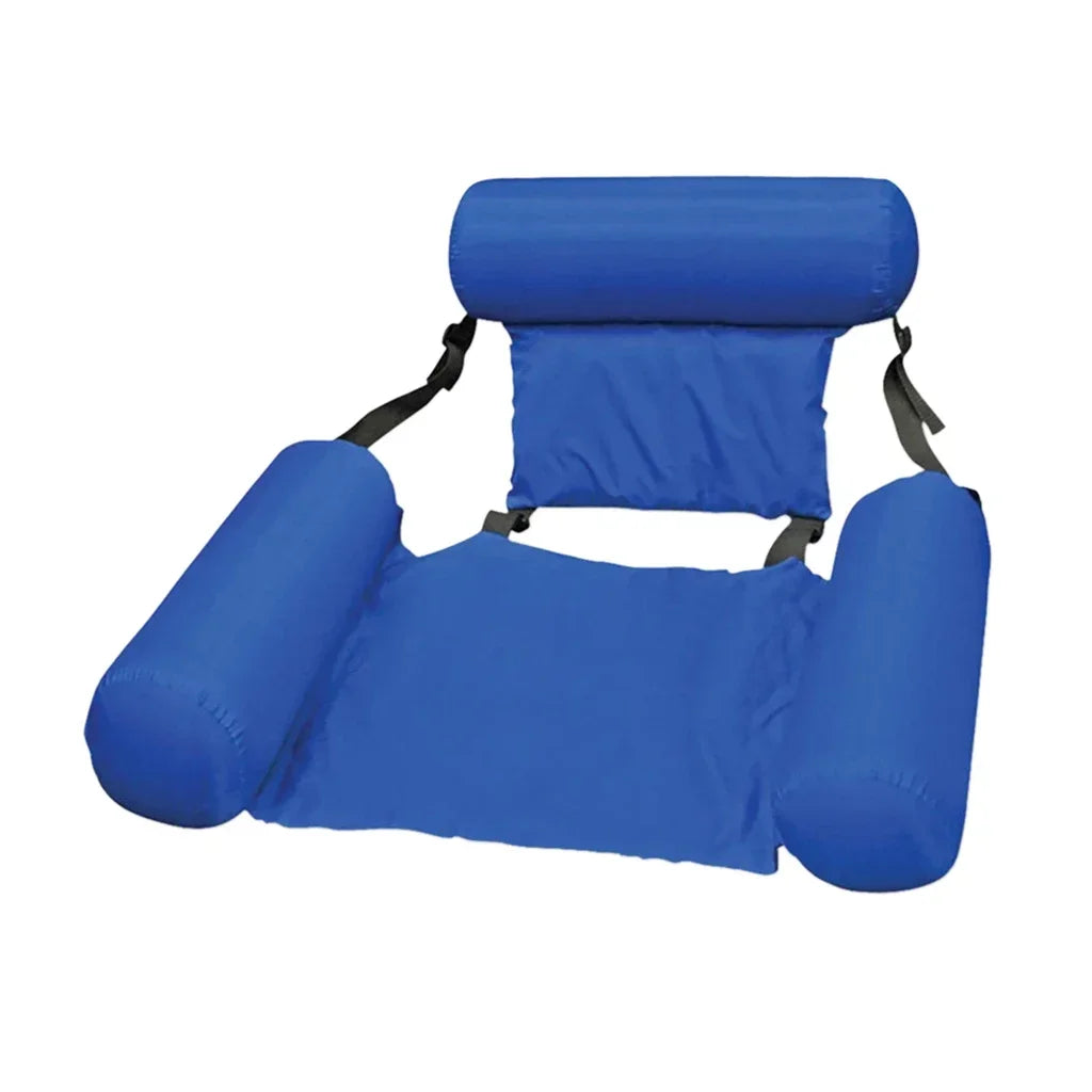 Opblaasbare Waterstoel met Rugleuning - Drijvende Zwembadstoel Mesh Design 100x120 cm Zwembadfauteuil