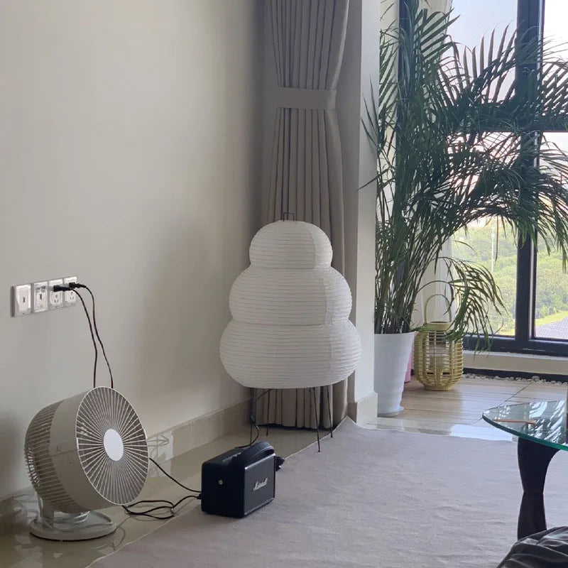 Japanse Staande Lamp 60cm Papier Metaal E27 Dimbaar Warm Sfeerlicht voor Woonkamer Slaapkamer Moderne Vloerlamp