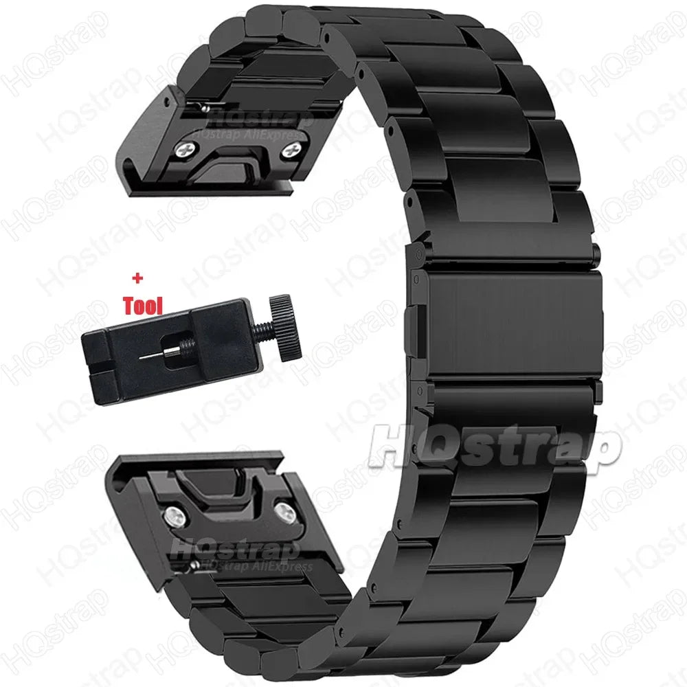 Smartwatch Armband Roestvrij Staal Verstelbaar 20-26mm Metalen Polsband Zilver Zwart Elegante Bandje