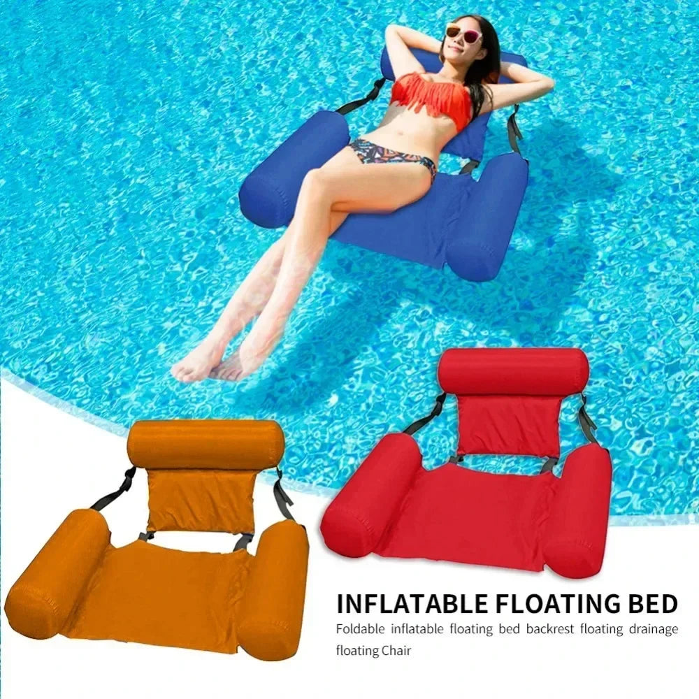 Opblaasbare Waterstoel met Rugleuning - Drijvende Zwembadstoel Mesh Design 100x120 cm Zwembadfauteuil