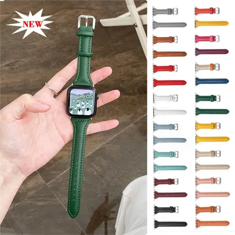Leren Horlogebandje Smartwatch Universeel Verstelbaar 38-49mm Premium Lederen Polsband Sportief Design