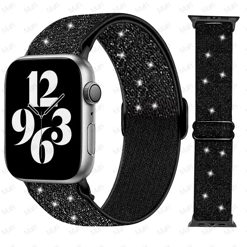 Elastische Nylon Smartwatchband Verwisselbaar Polsbandje Comfortabel Duurzaam Design Sportief Actief